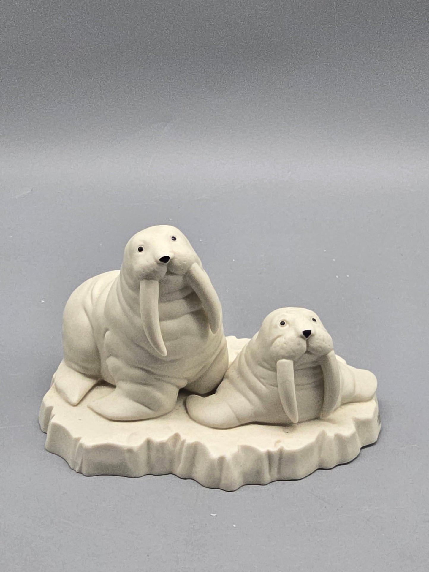 Vintage Department 56 Arctic Walrus Figurine – Mother & Baby on Iceberg