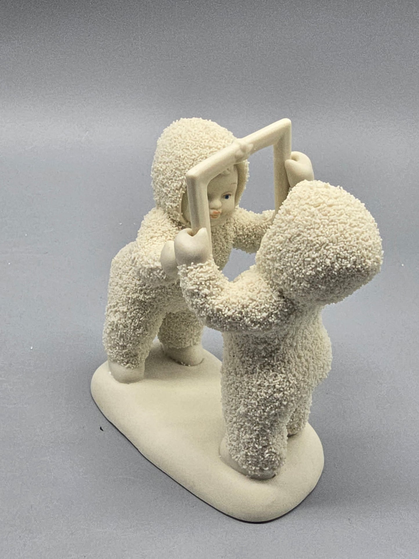 Vintage Department 56 Snowbabies Figurine – Two Kids Playing with Mirror