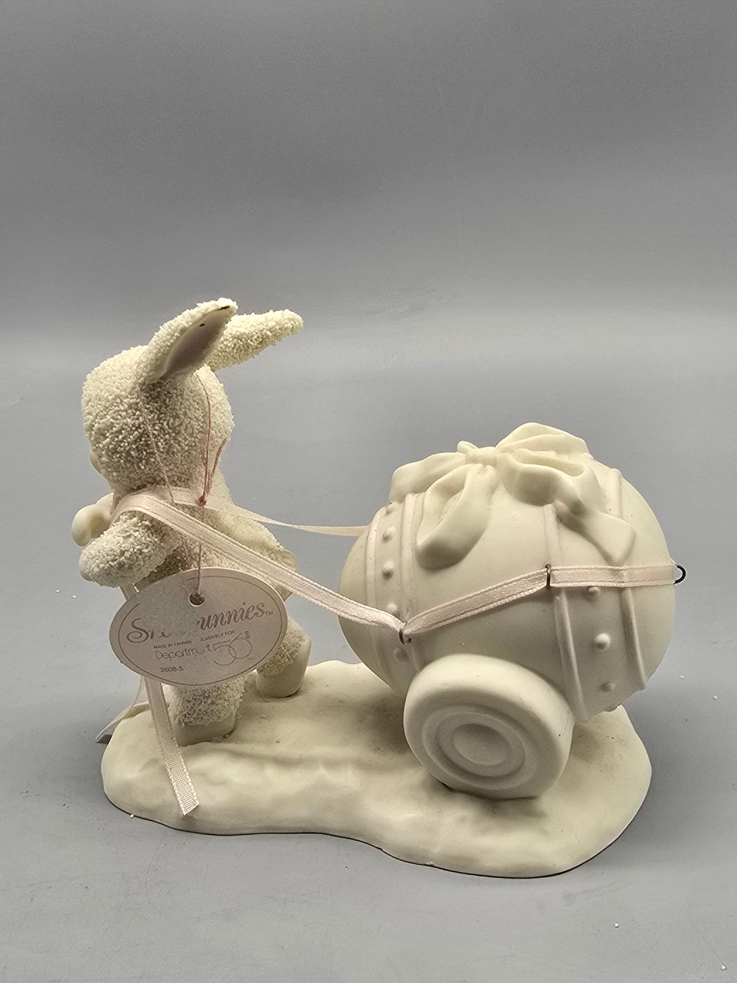 Department 56 Snowbunnies Figurine – Bunny Pulling Gift Sled (1994)