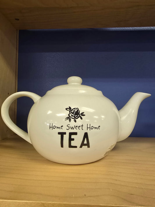 Home Sweet Home Stoneware Teapot – Microwave & Dishwasher Safe